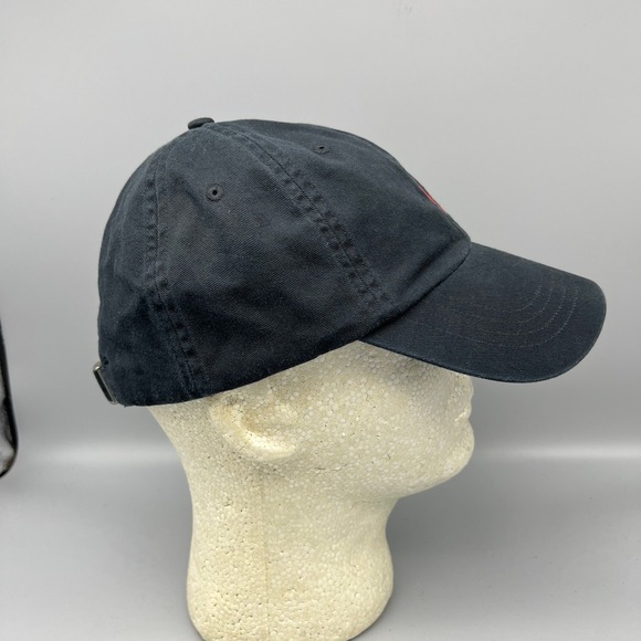 Polo Ralph Lauren Chino Cotton Baseball Cap Black Red Pony Logo Strapback OS - Picture 5 of 6